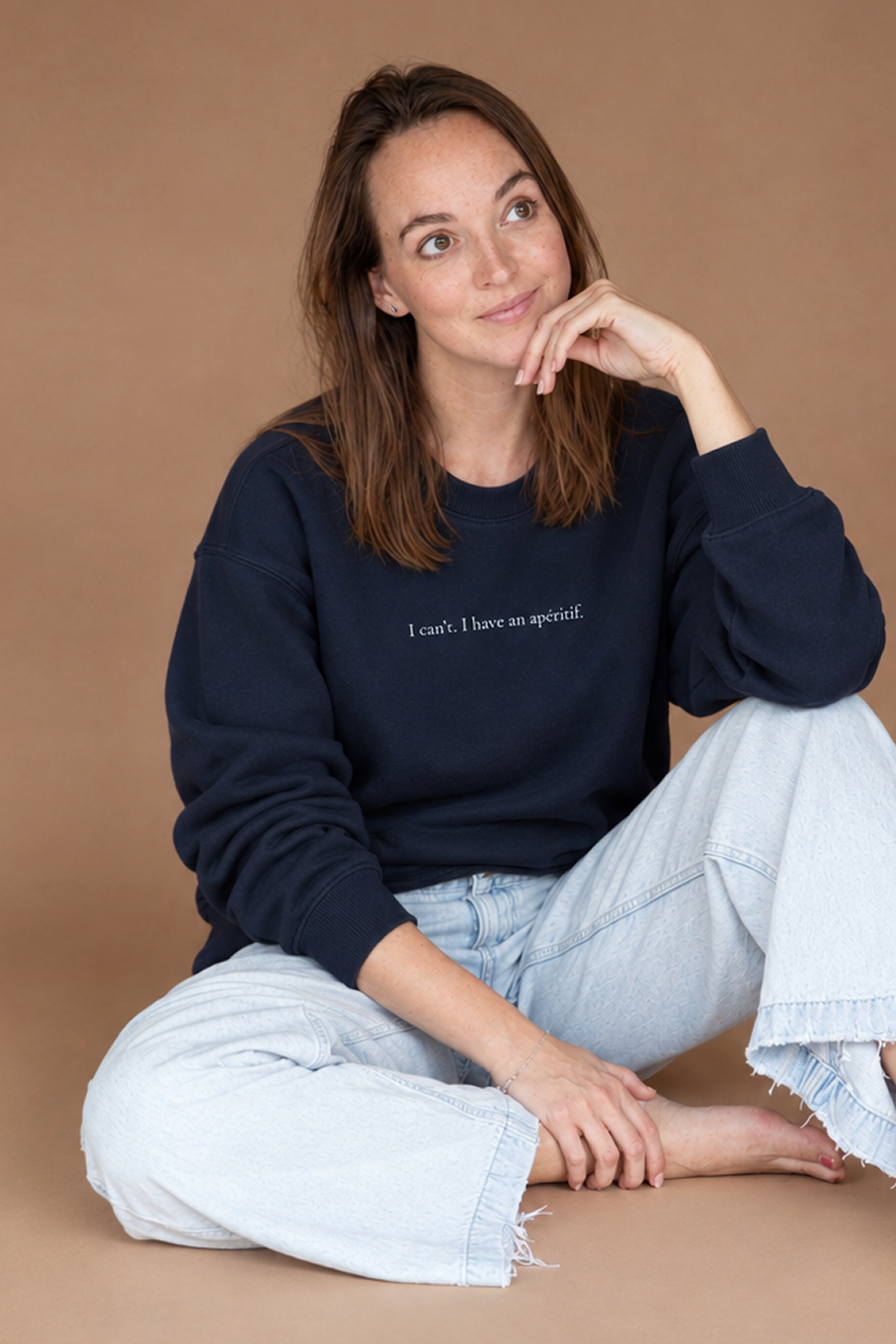 "I can't. I have an apéritif." unisex organic mid-weight sweatshirt - dark