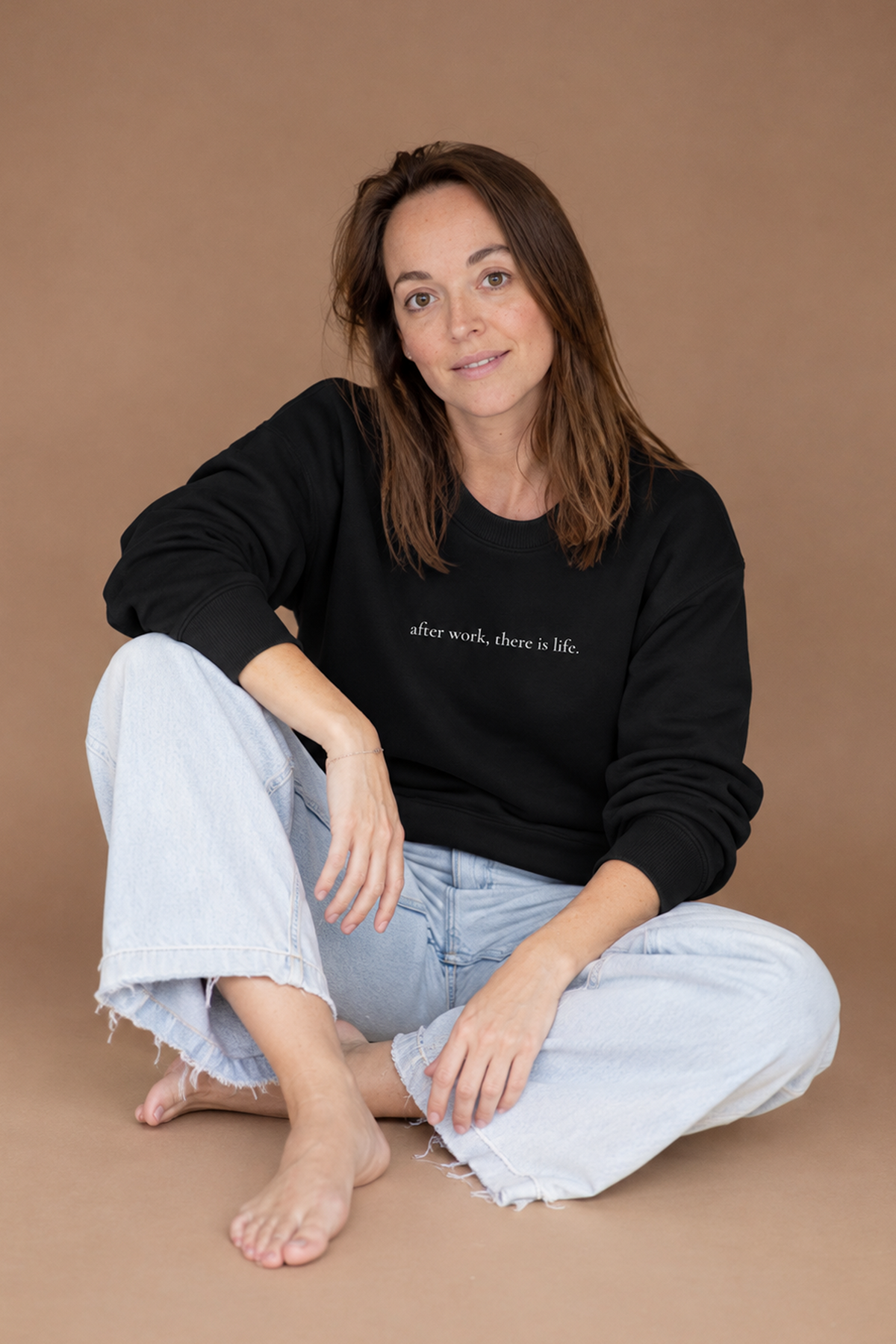 "after work, there is life." unisex organic mid-weight sweatshirt - dark