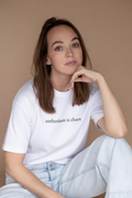 "enthusiasm is chaos" unisex t-shirt - white