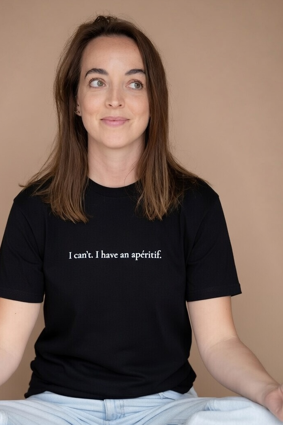 "I can't. I have an apéritif." unisex t-shirt