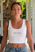 "merci, but non." crop top - white