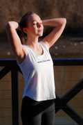 "merci, but non" tank top - white
