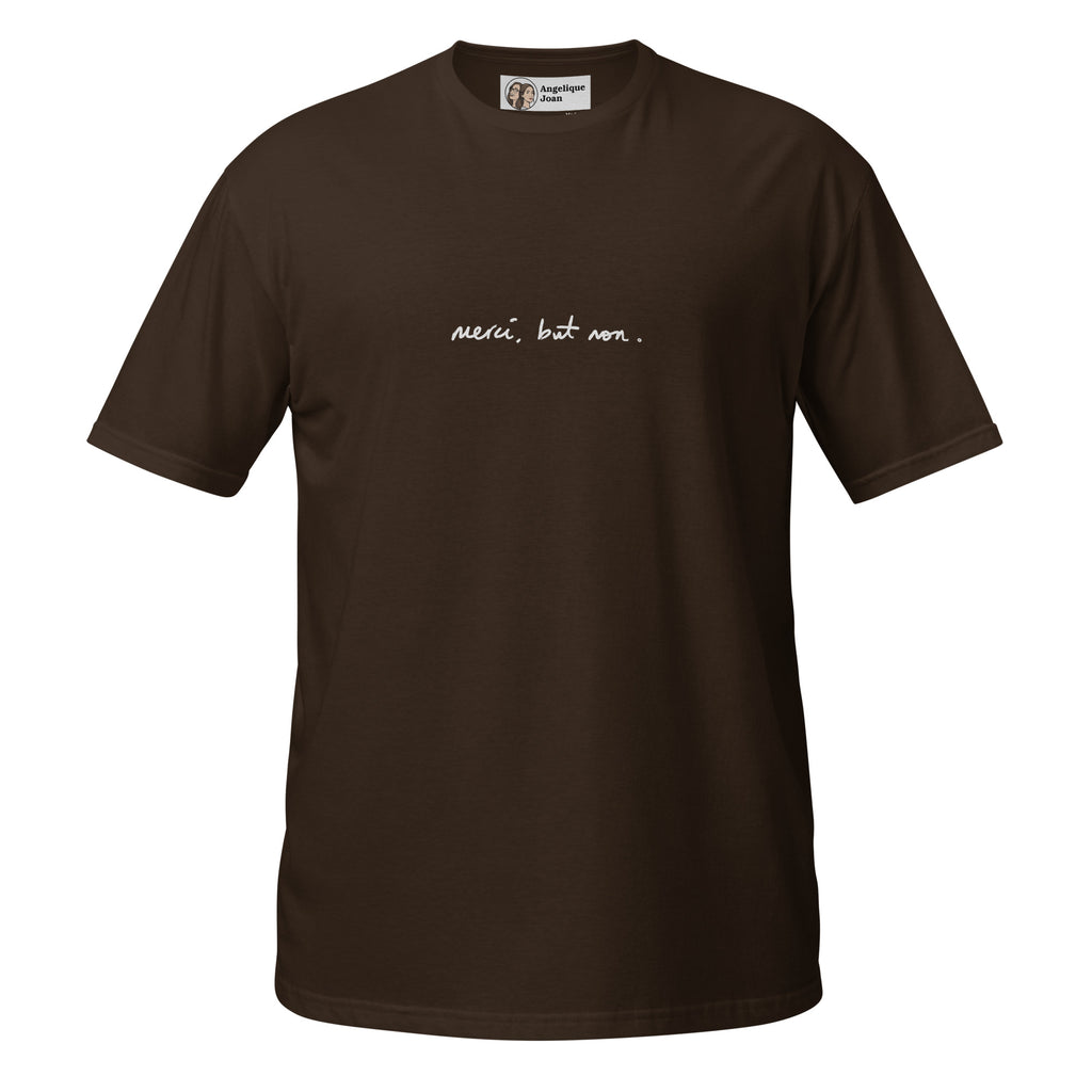 "merci, but non" unisex t-shirt - dark