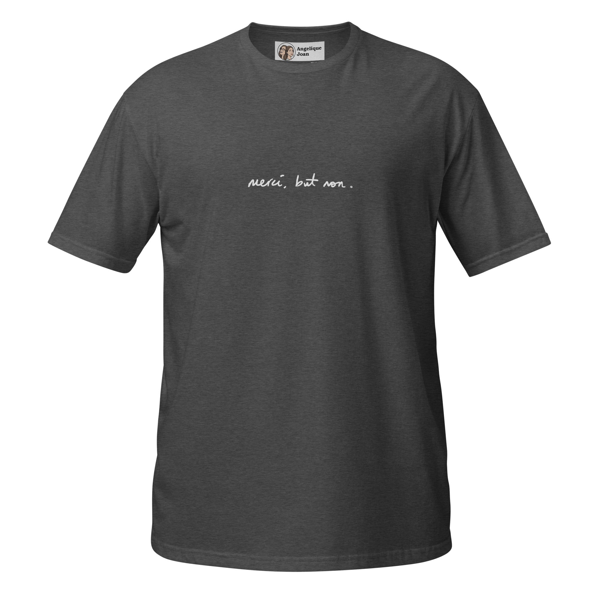 "merci, but non" unisex t-shirt - dark