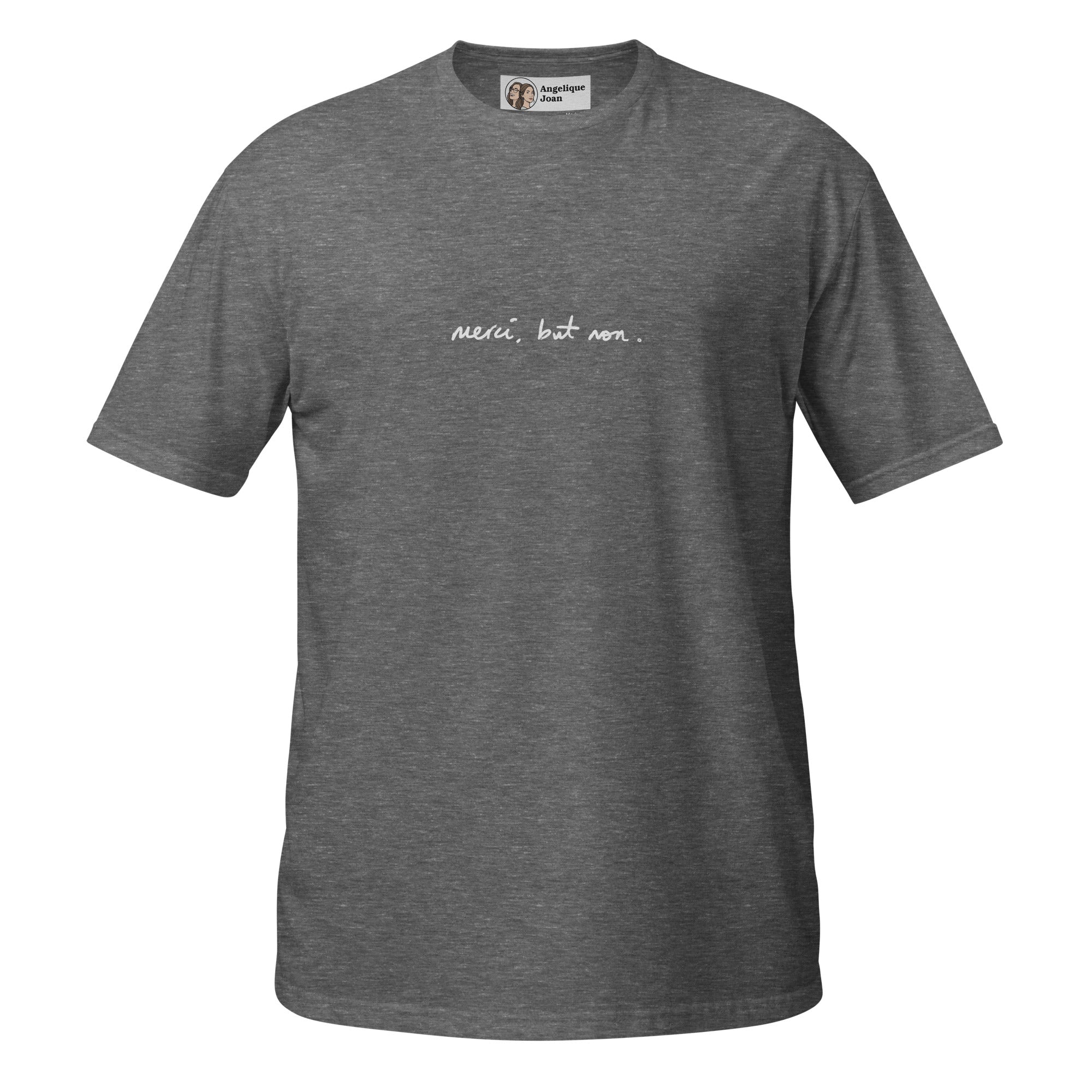 "merci, but non" unisex t-shirt - dark