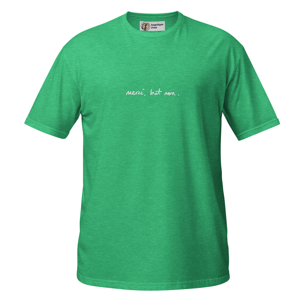 "merci, but non" unisex t-shirt - dark