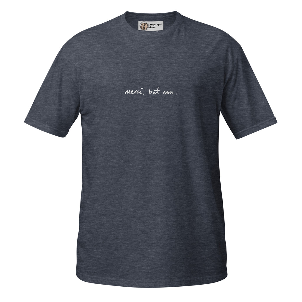 "merci, but non" unisex t-shirt - dark