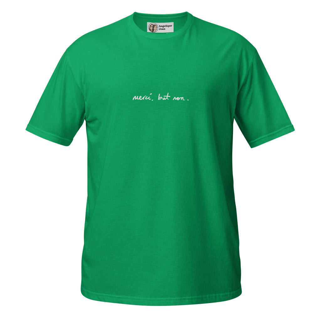 "merci, but non" unisex t-shirt - dark