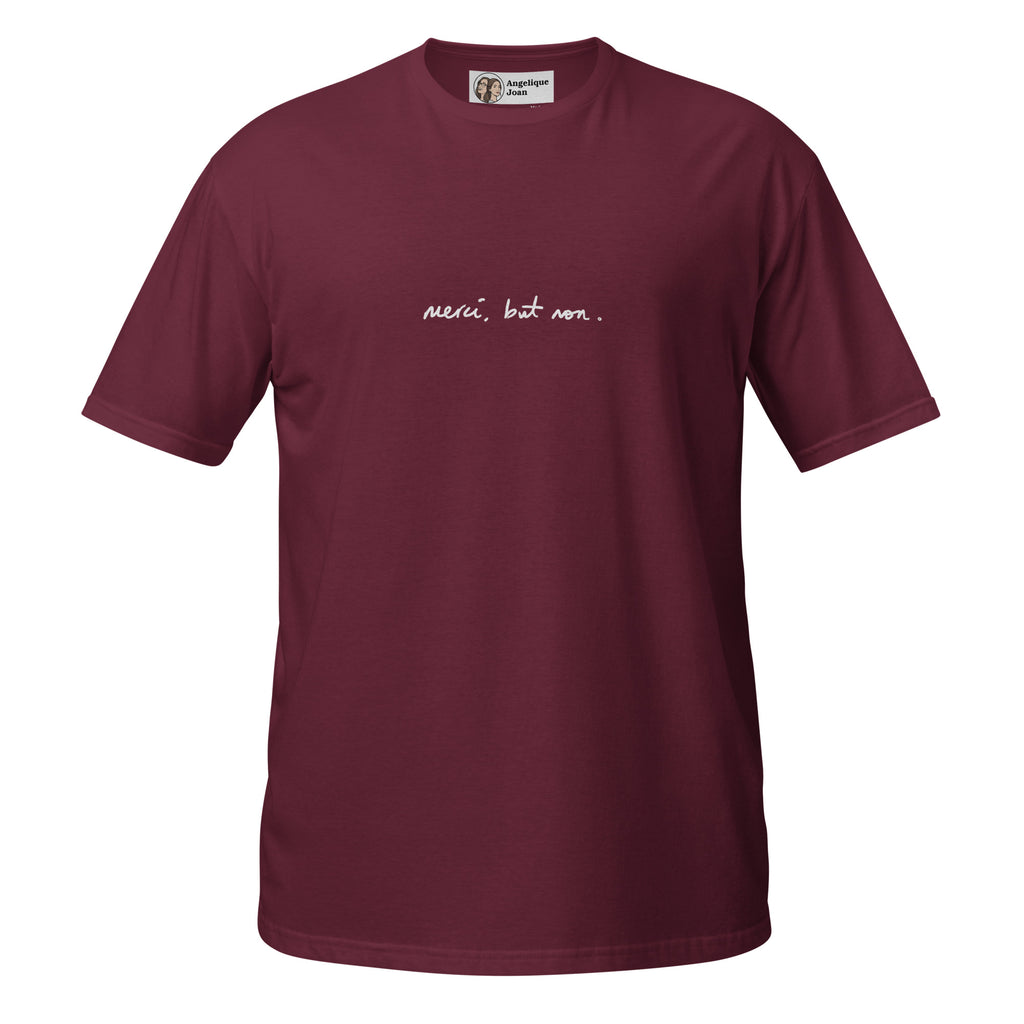 "merci, but non" unisex t-shirt - dark