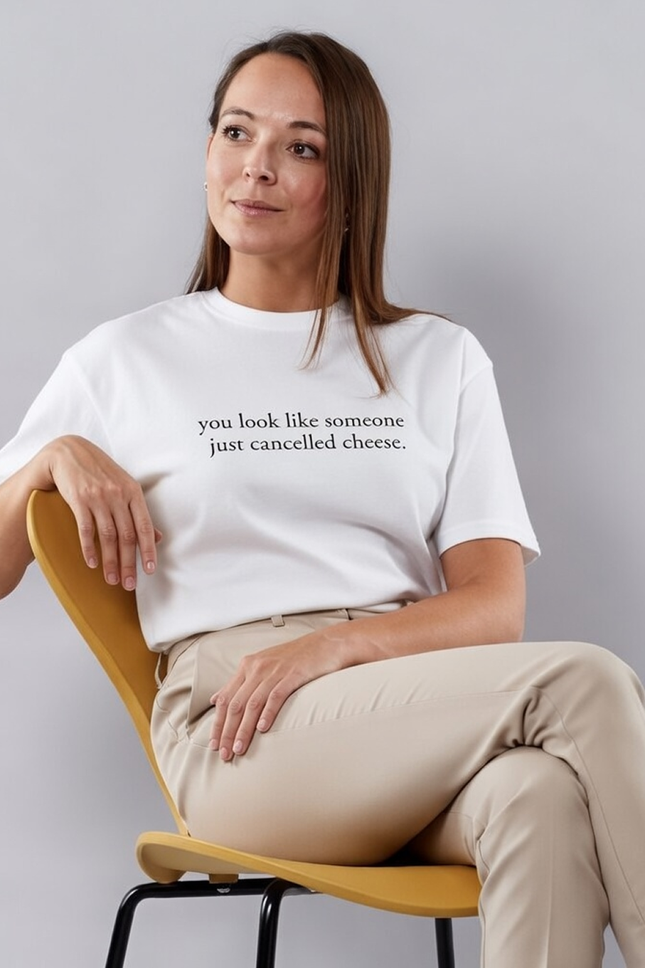"you look like someone just cancelled cheese" unisex t-shirt - white